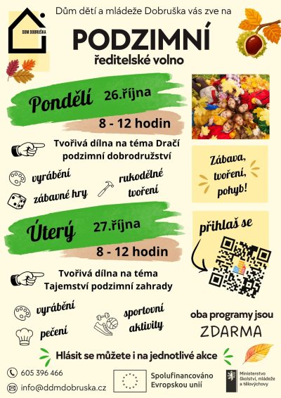 Podzimní ředitelské volno PONDĚLÍ 26.&nbsp;ŘÍJNA