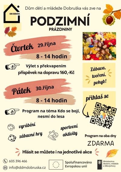 Podzimní prázdniny ČTVRTEK 29.&nbsp;ŘÍJNA